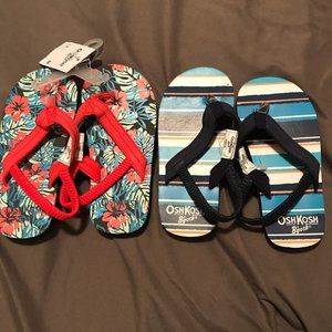 Two Pair Toddler Elastic Flip Flop Sandals